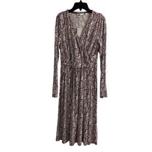 NWT Boden Layla Maroon Zebra Wave Dress 6 Long